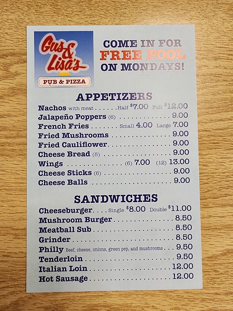 Gus and Lisa's Menu image 3